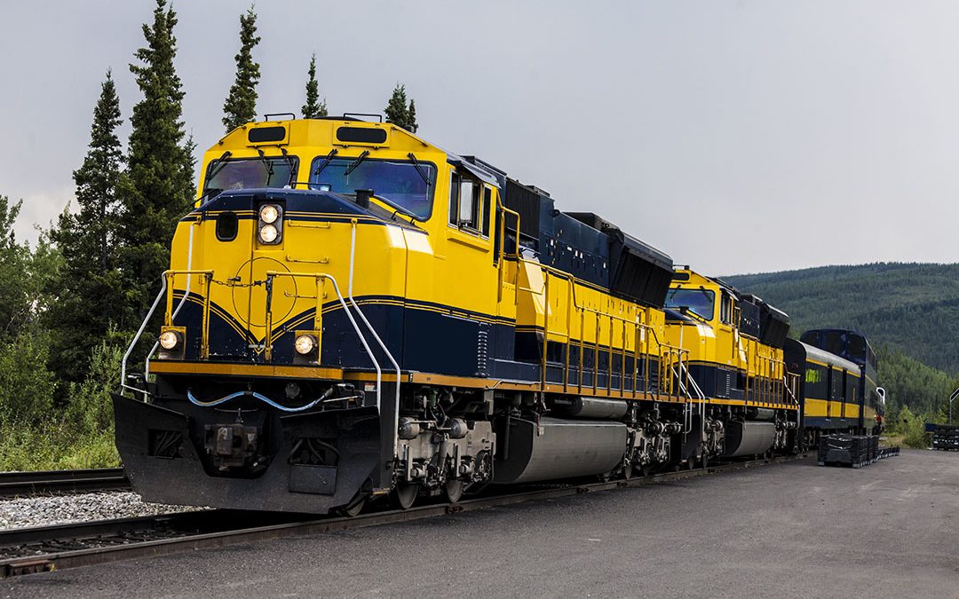 diesel double-header locomotives drive train at Denali